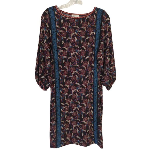 Max Studio Floral Pullover Shift Dress Size Small 3/4" Balloon Sleeves‎ - Picture 1 of 14